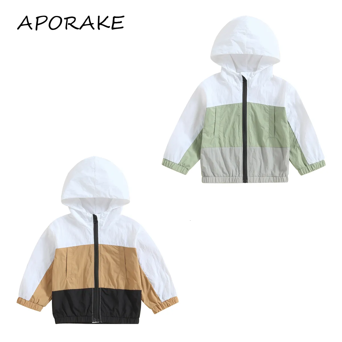 Vestes 2023 05Y Toddler Boys Zip Up Hoodies Veste Contraste Couleur À Capuche À Manches Longues Manteau Décontracté Automne Hiver Enfants Vêtements Survêtement 230726