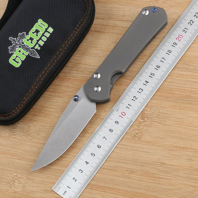 Green thorn Large Sebenza 31 folding knife with VG10 blade and TC4 ...