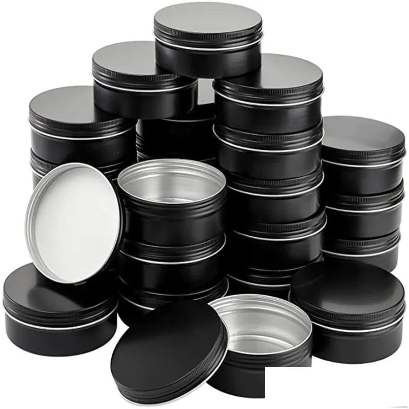 Bouteilles d'emballage Boîtes de conserve rondes en aluminium avec couvercles à visser Boîte de stockage de thé vide en métal Crème cosmétique Baume à lèvres Pots Conteneurs Drop Ot6Fl