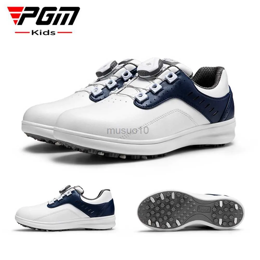 Other Golf Products PGM Kids Golf Shoes Waterproof Anti-skid Children Light Weight Soft Breathable Sneakers Youngster Knob Strap Sports Shoes XZ251 HKD230727