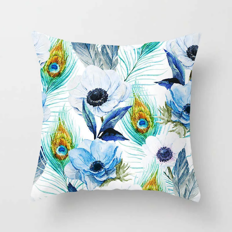 Cushion/Decorative Customizable Cushion Cover Sofa Decorative case Peacock Feather Pattern Decorative Cushion case