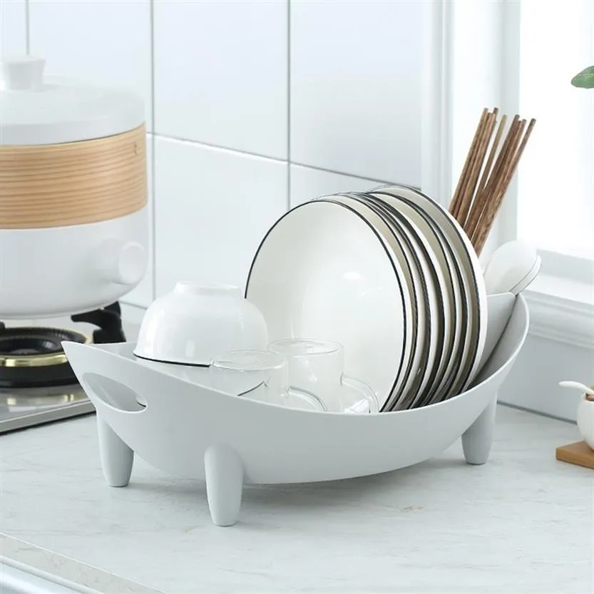 Dish Rack Drain S Torra rätter Tabellagring Lagringsarrangör Shelf Cutrow Drain Rack Bowl Storage #50 2203283368