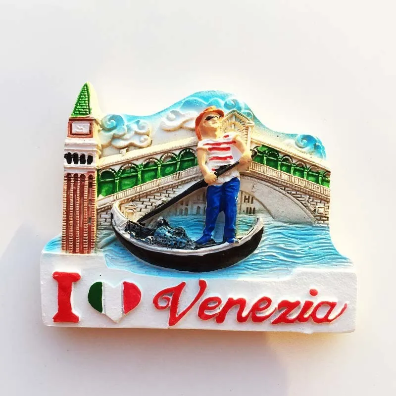 Aimant Décoratif Italie Lieux Touristiques - 9x6,5 Cm - Cadeau Souvenir, Déco Frigo, Cuisine