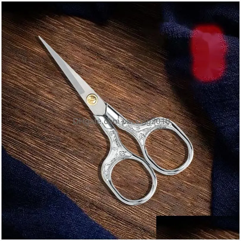 Office Scissors Stainless Steel Vintage Sewing Fabric Cutter Embroidery Tailor Scissor Thread Tools For Shears 5724 Drop Delivery Sc Dhmqa