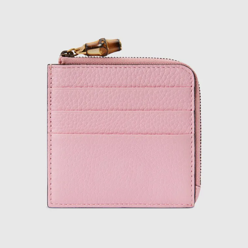 TZ Koeienhuid Bamboe Accessoires Kaartentas Klassieke Letter Kaarthouder Ritssluiting Multi Pochette portemonnee Unisex portemonnees Beroemde Designer portemonnees mini portemonnee 739497#