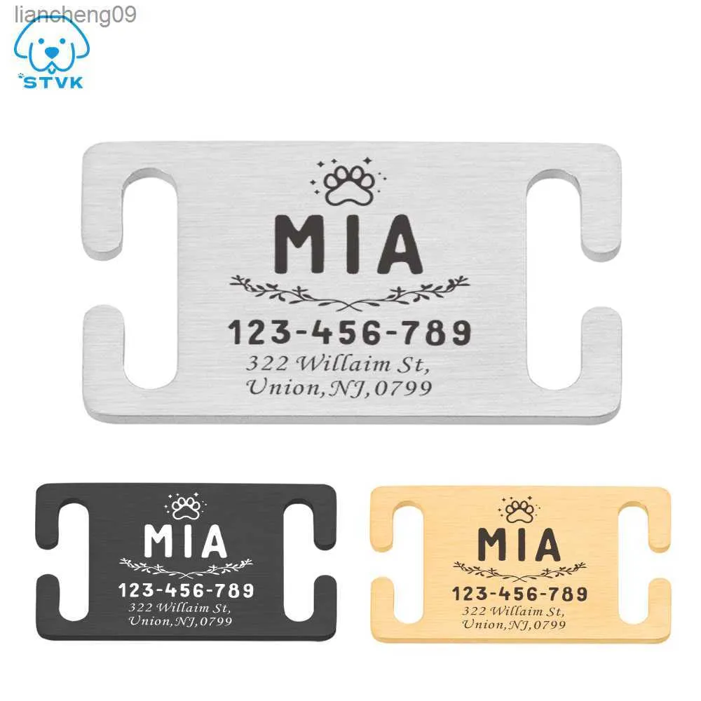 Etiqueta de identificación de perro Etiquetas de nombre grabadas personalizadas para accesorios de collar de mascota Suministros Etiquetas de identificación de cachorro de acero inoxidable personalizadas Accesorios L230620