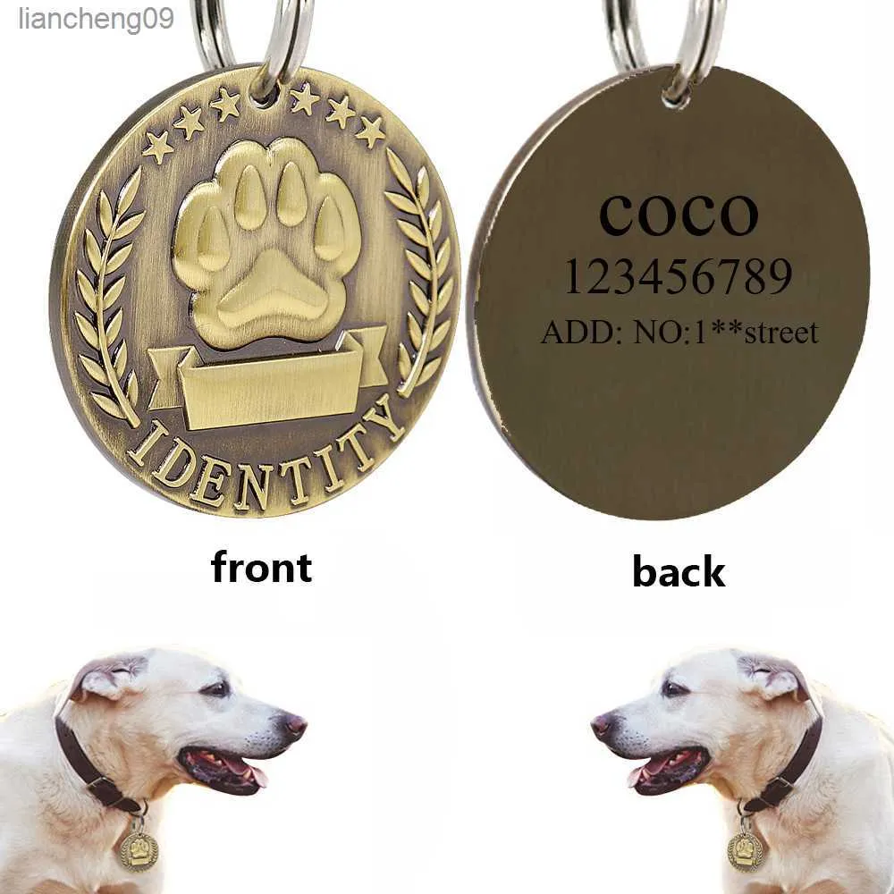 Étiquettes d'adresse personnalisées pour chiens Étiquettes d'identification Étiquette de chien gravée Étiquette de chien personnalisée Collier de chien Chats Étiquette de nom de chien Colliers d'étiquette d'identification pour animaux de compagnie L230620