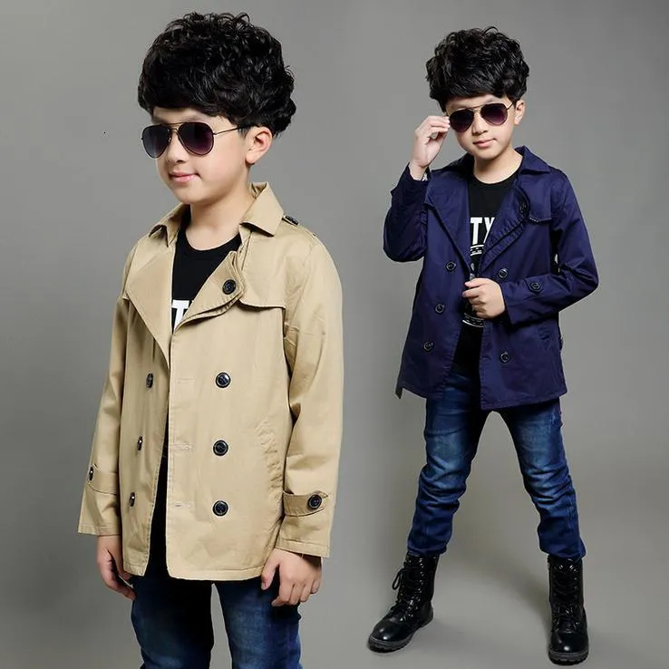 Tench Coats Woaterwear Trench Coat Corply Kids 412years Classic Boy Clothely Ond