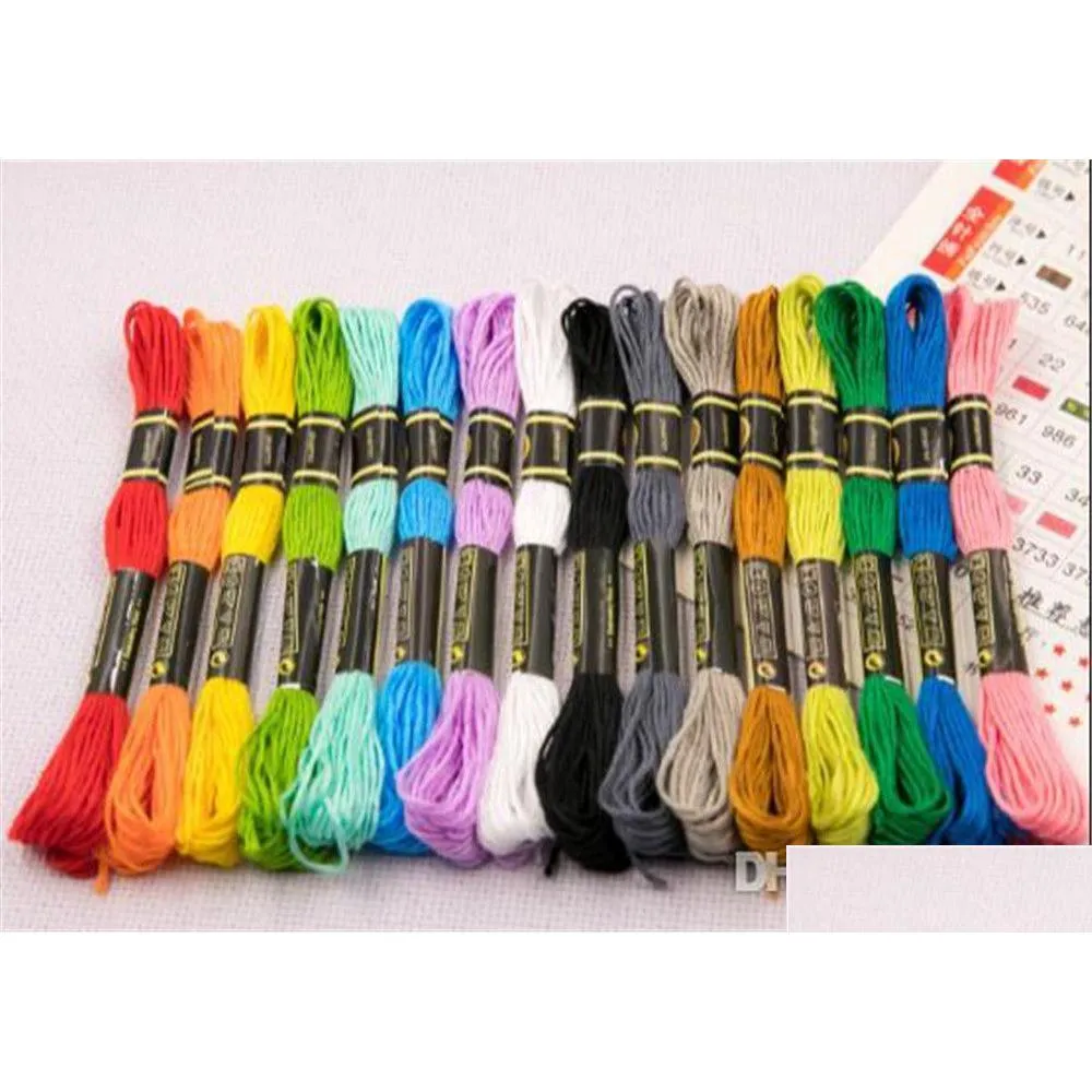 Craft Tools Home 8.7 Yard Brodery Thread Cross Stitch Floss CXC Liknande DMC 447 Färger Drop Delivery Garden Arts Crafts Dh68o