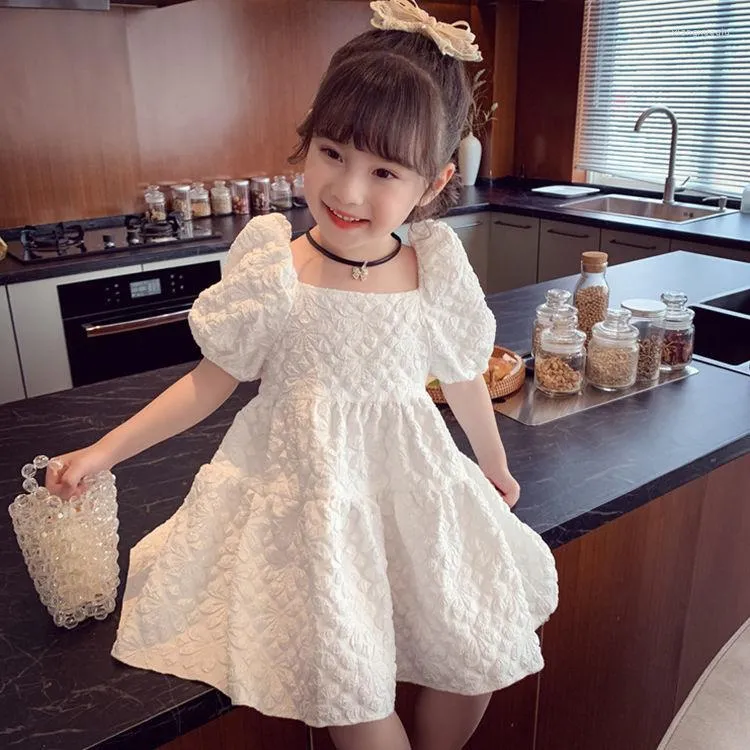 Fille robes filles robe été 2023 enfants Style coréen à la mode princesse Internet célébrité manches bouffantes petite jupe