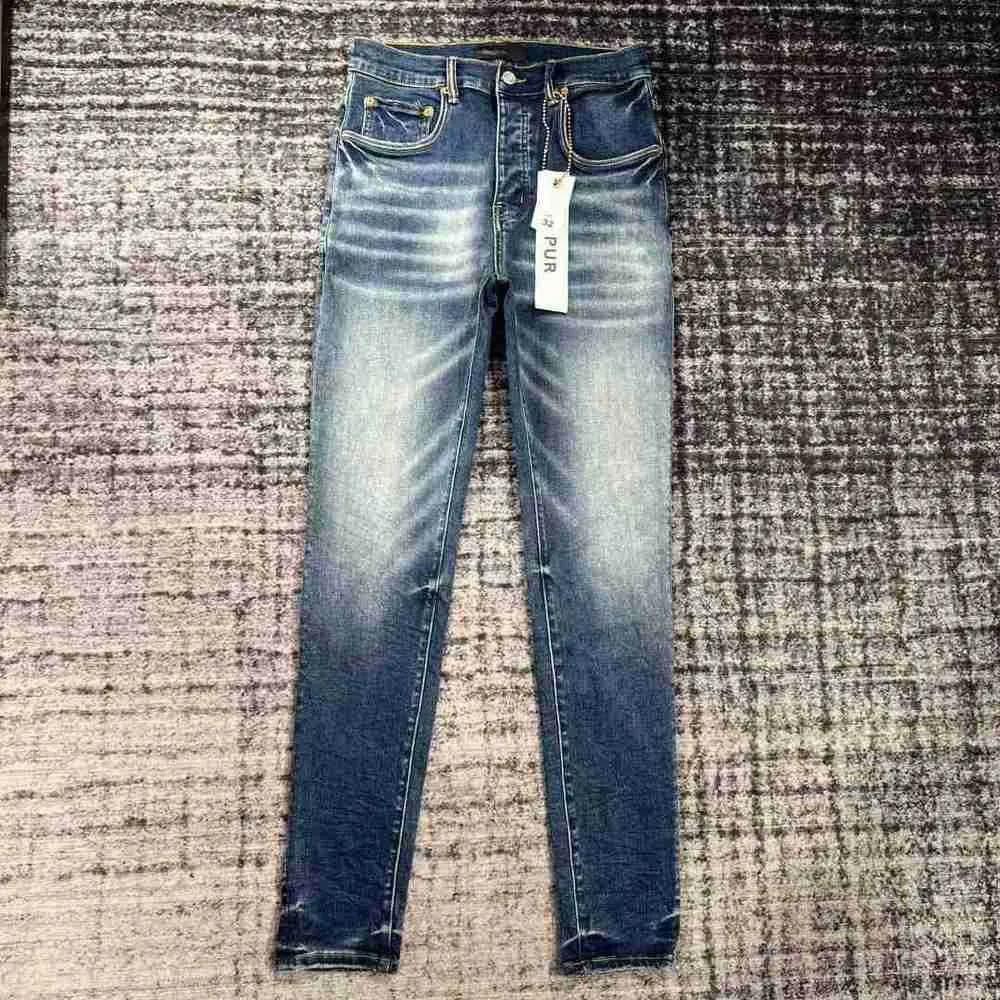 2023 Jeans Lila Marke Designer Herren Ripped Straight Regular Denim Tears Washed Old Long Fashion Hole Stackqp7r