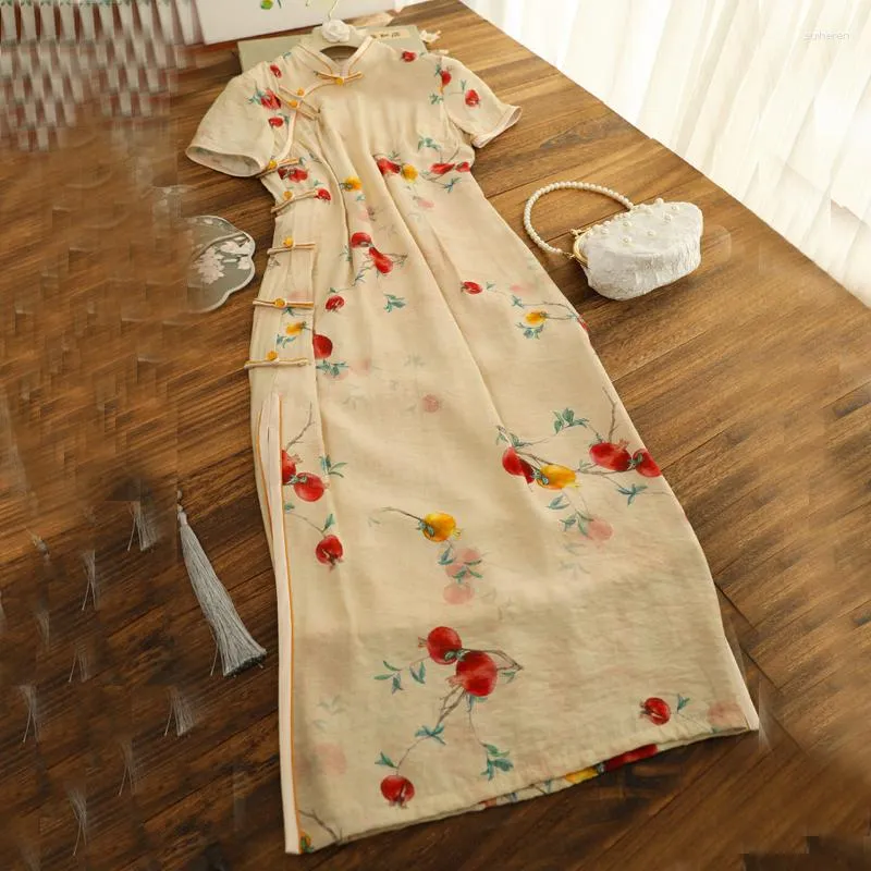 Etnik Giyim Vintage Zarif Kadınlar Yaz Qipao Gecikme Ulusal Çin tarzı Geleneksel S - 2xl Cheongsams etek elbiseler