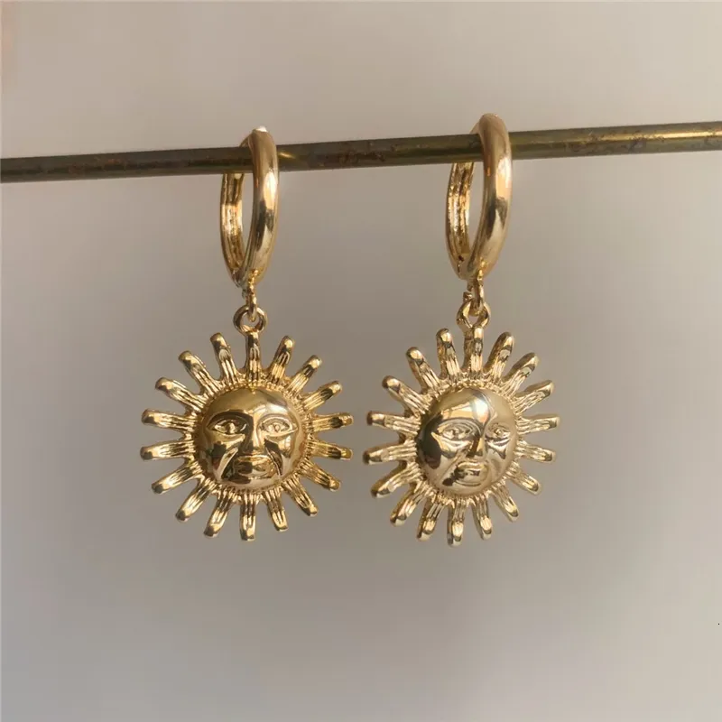 Stud Sun Earrings Boho Witch Gifts Witchy Gold Color Pendant 230726