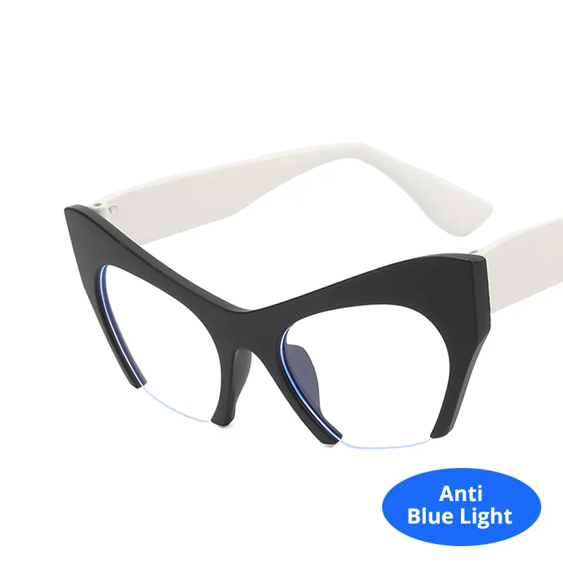 DHgate.com:2024Cat Eye Anti Blue Light Glasses, Clear Semi