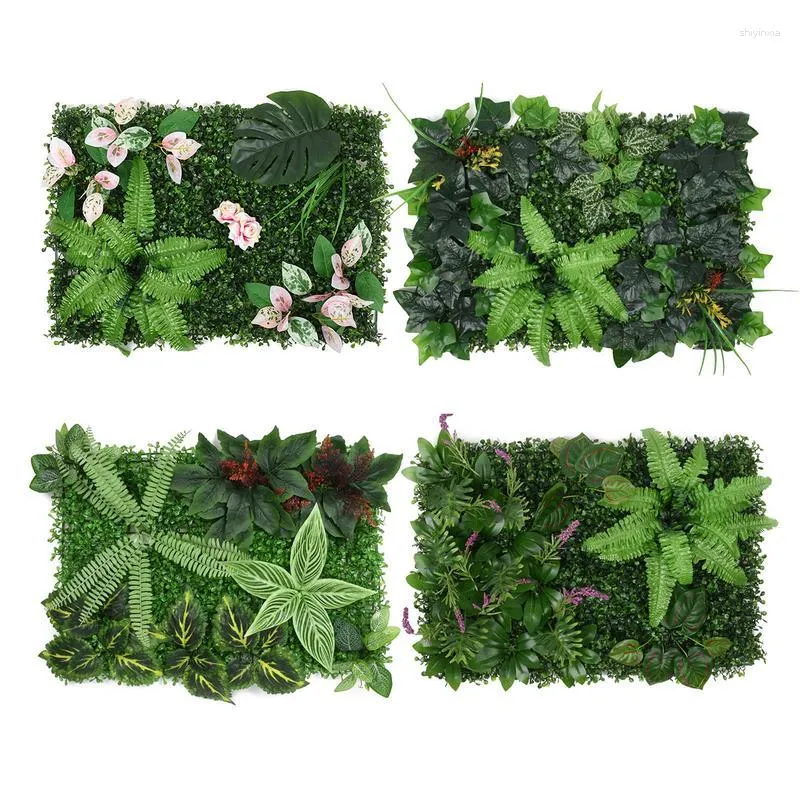 Decorative Flowers Artificial Boxwood Panels Plant Wall Panel Decoration Hedge For Outdoor Indoor Garden