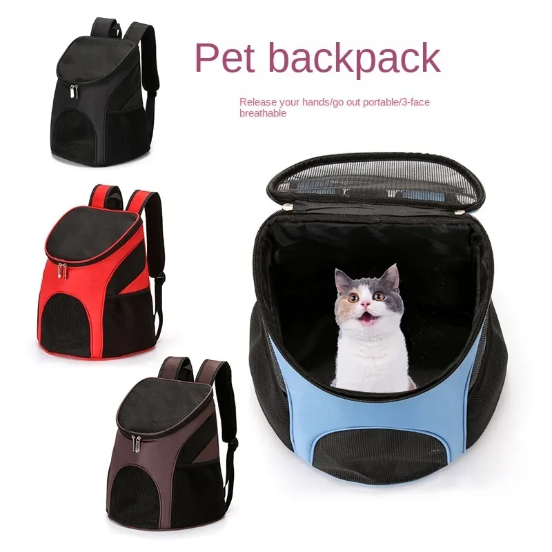 Cat Carriers Crates domy dla zwierzaka noszącego torbę Składane podwójne ramię przenośne produkty dla zwierząt domowych Travel Outdoor oddychający plecak jednopakowy podwójny cel 230727
