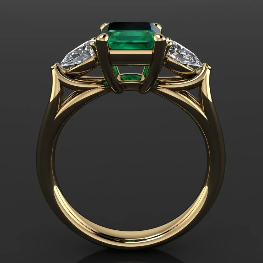 Alyanslar 14K Altın Takı Yeşil Zümrüt Yüzüğü Kadınlar İçin Bague Diamant Bizuteria Anillos de Saf Taş Dişileri 230726