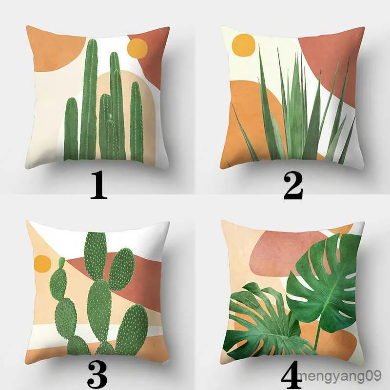 Cushion/Decorative Art Plant case 45cmX45cm Square Sofa Cover Abstract Art Cushion cover R230727