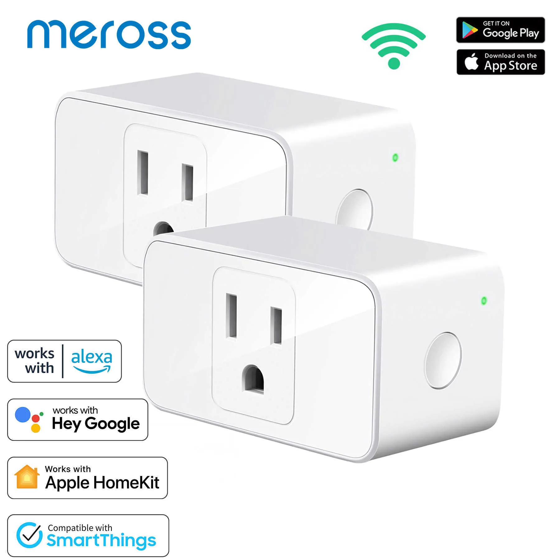 Smart Power Plugs Meross Homekit Smart Plug Plug Mini WiFi Setor de versão dos EUA App App Remote Voice Support Alexa Assistant SmartThings HKD230727