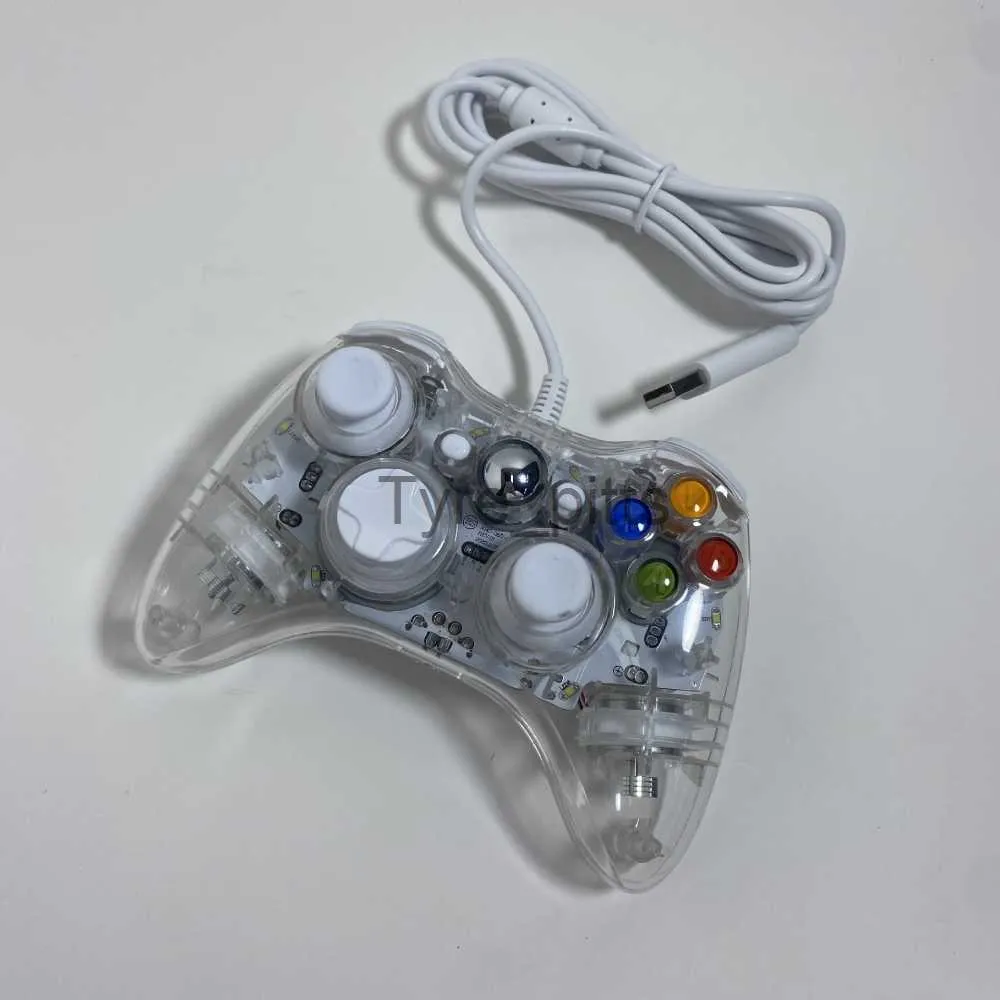 وحدة التحكم في اللعبة تحكم شفافة ألعاب ألعاب SHELL لـ Xbox 360 USB USB Wired Molestick Gamepad لـ X-Box 360 PC X0727