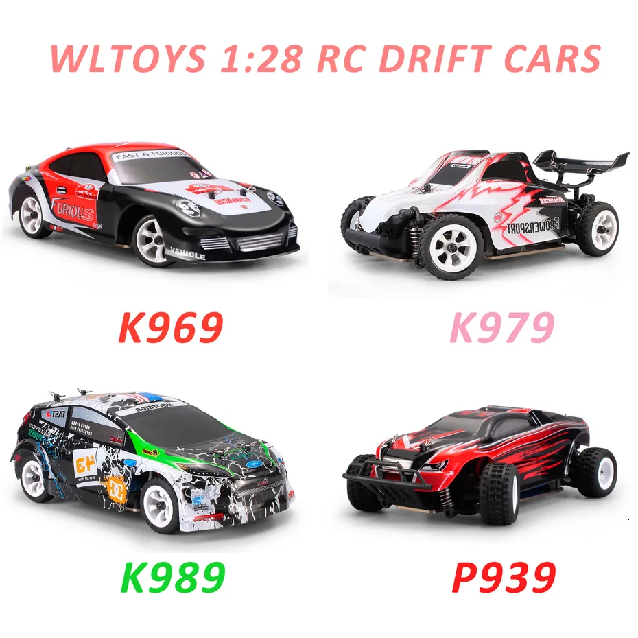 Электрический RC CAR 30 км H RC WLTOYS 1 28 RTR 2,4G 4WD 4 Каналы Drift Racing K969 K989 для отбора дистанционного управления 230726