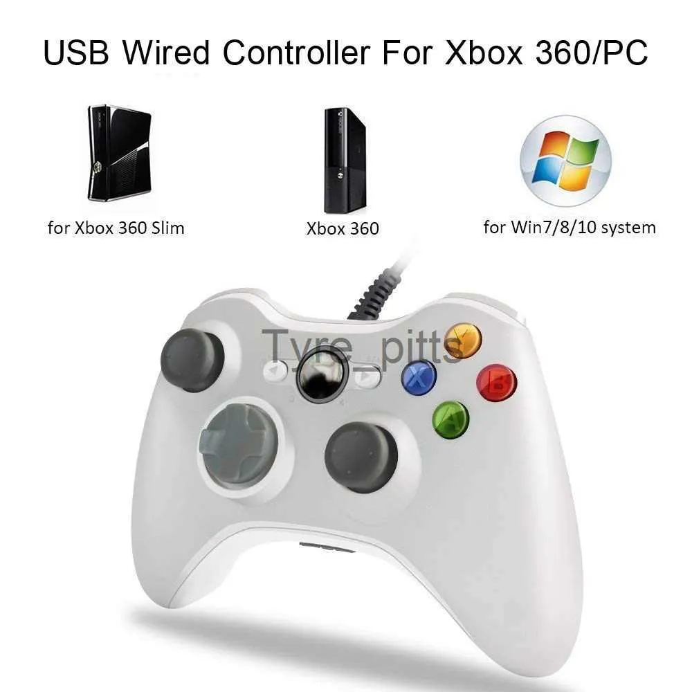 Spelkontroller Joysticks för Xbox 360 Wired GamePad Support Win7/8/10 System Controle Joystick Joypad för Xbox360 Slim/Fat Console USB PC -spelkontroll X0727