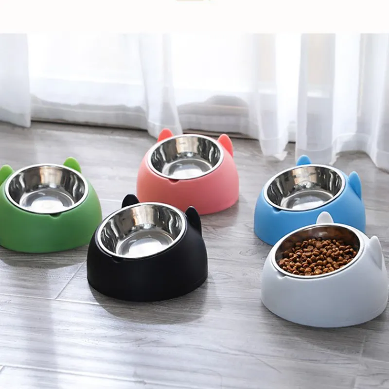 Manufacture! 11 Colors 200ml Teddy Bichon Basic Steel Dog Bowl Cat Bowl Cartoon Small Dog Food Bowl Pet Bowl Feeder