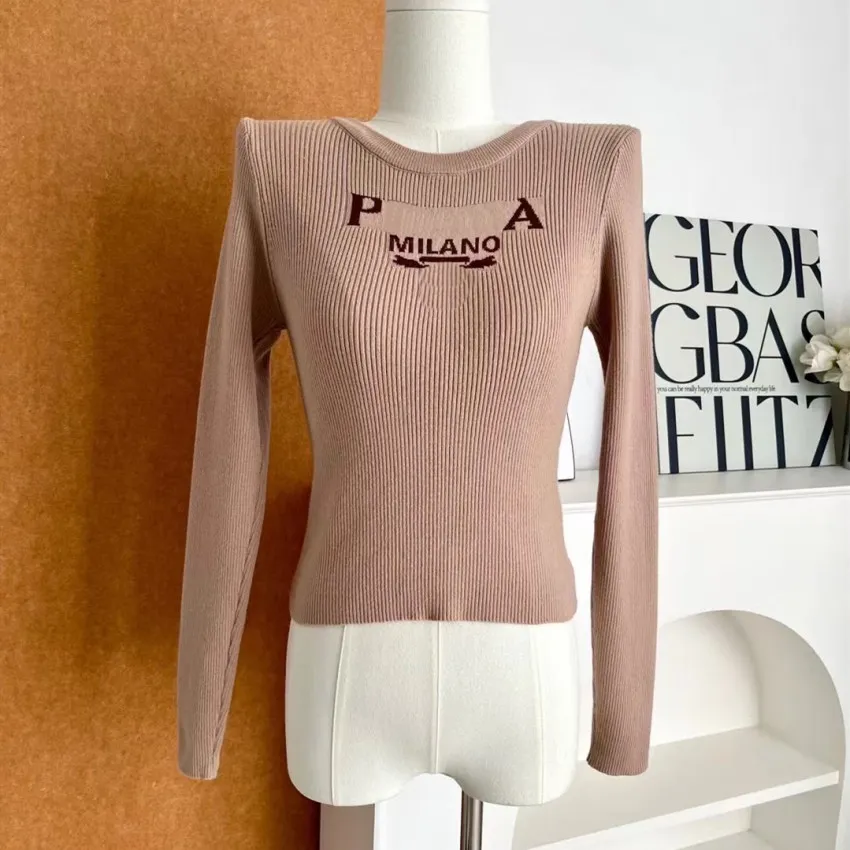 Luxe zacht gebreide vest Damessweater Mouwloze korte en lange mouw Tops Klassieke Monogram T-shirts Kleding met hoge kwaliteit Gratis grootte