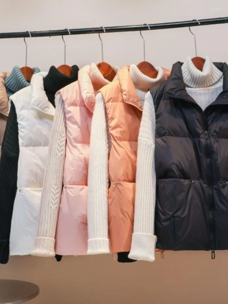 Femmes Gilets Vente Tendance Manteau Léger Rembourré Vers Le Bas Gilet Veste Pour Femmes Ultra Léger Canard Sans Manches Vestes Femme Hiver 2023 Manteaux