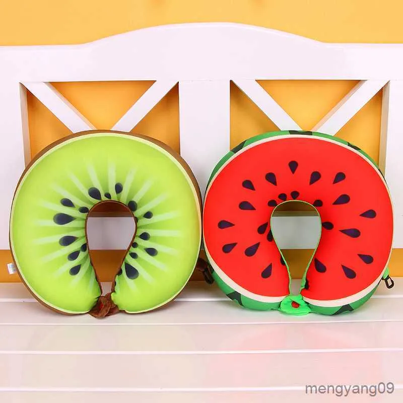 Kudde/dekorativ hazybeauty u form minnes skumplan frukt vattenmelon form resande flygplan u-form hals s 28x30 cm r230727