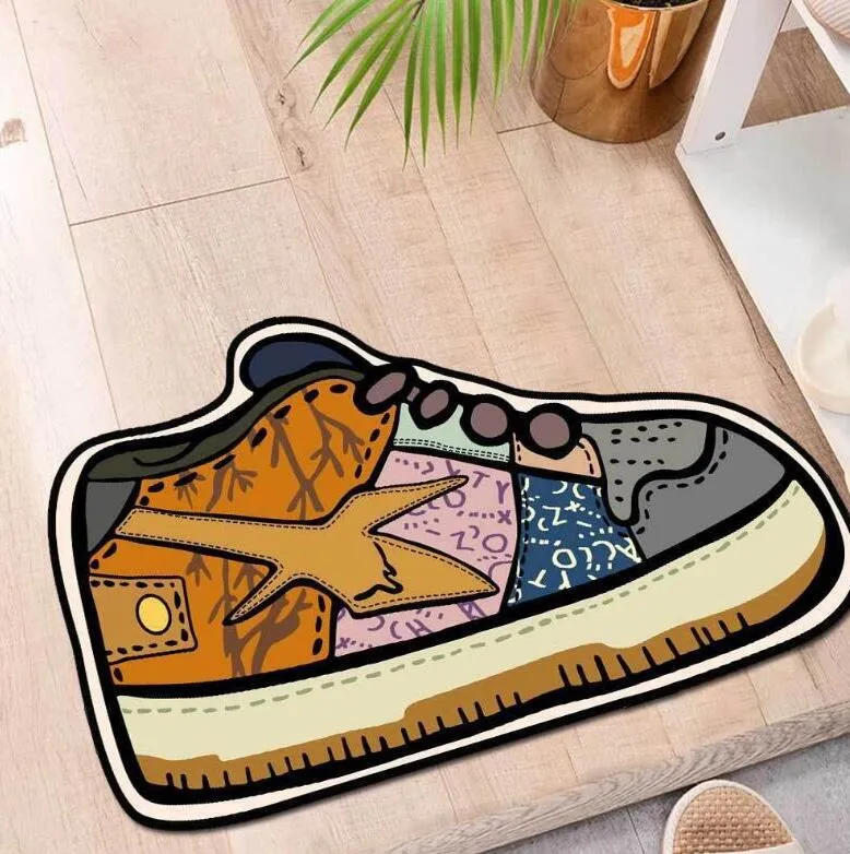 Tappeto fantasia Fashion Designer Tappeti Sneaker Tappeto rotondo Tappeto di lusso facile da pulire 20 stili Decorazioni per la casa Camera da letto Soggiorno Weekins Soft