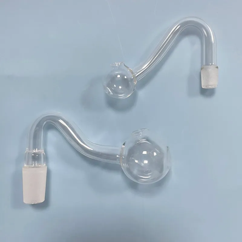 QuartzPro 3 cm großer, gebogener Ölbrenner-Bubbler-Aufsatz aus Glas – 10 mm, 14 mm männliches gebogenes Gelenk