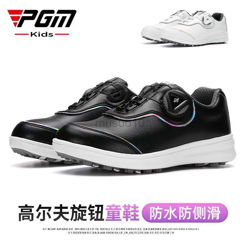 Other Golf Products PGM Golf Children's Shoes Casual Sports Kids Sneakers Knob Shoelaces Microfiber Waterproof Anti Slip XZ231 Wholesale HKD230727