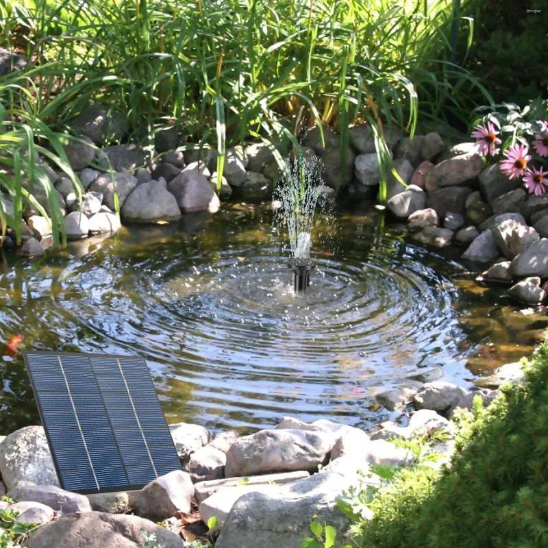Garden Decorations 1.4W Birdbath Fountain With 8 Nozzles Portable Solar Panel Water Pump Kit Multifunctional Compact Bird