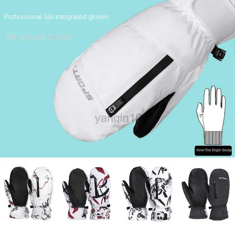 Rękawiczki narciarskie zimowe rękawiczki narciarskie wodoodporne rękawiczki narciarskie oddychające rękawiczki snowboardowe z kieszonkowymi rękawicami dotykowymi rękawiczkami Snowmobile Rittens Ski HKD230727