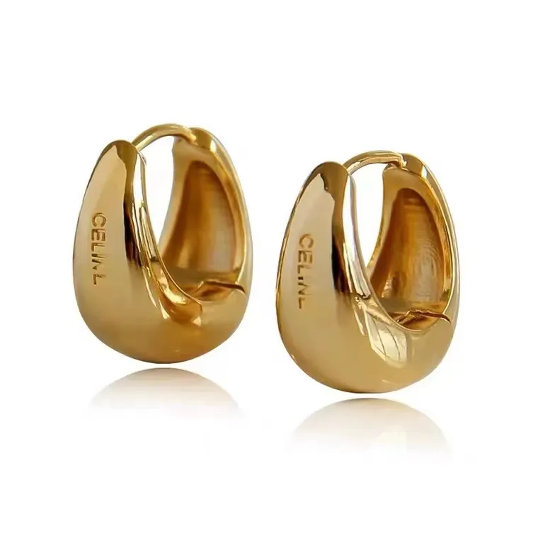 Dangle Chandelier Letter Design Earrings Circle Simple New Fashion Stud Womens Hoop Earring을위한 고품질 2 색
