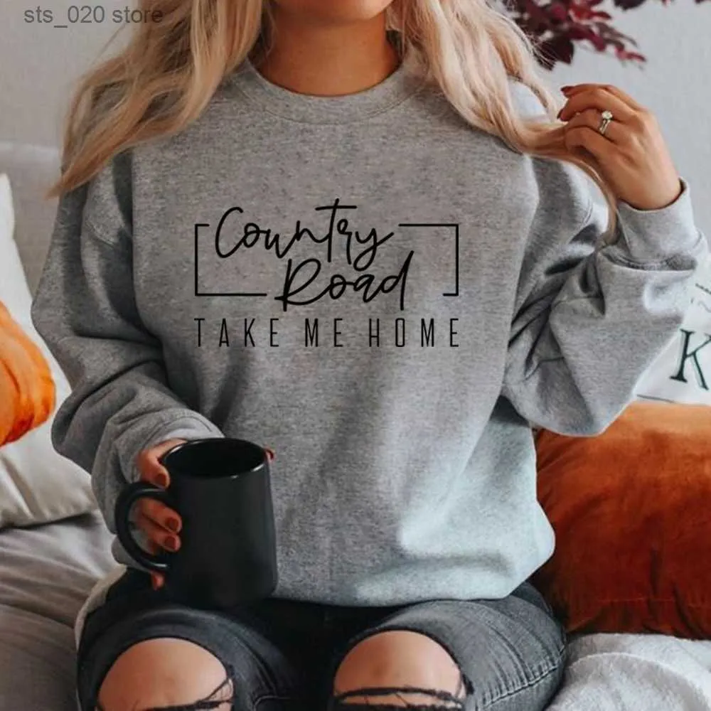 Women's Hoodies Roads Take Me Home Unisex Sweatshirt Country Sweatshirts Western Hoodie Men Women Long Sleeve Pullovers Streetwear Tops T230727