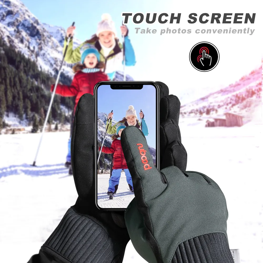 Guanti Invernali Homirty: Impermeabili, Termici E Con Touchscreen Per Sci, Snowboard E Ciclismo (Bianco/Nero O Blu/Bianco) - 2