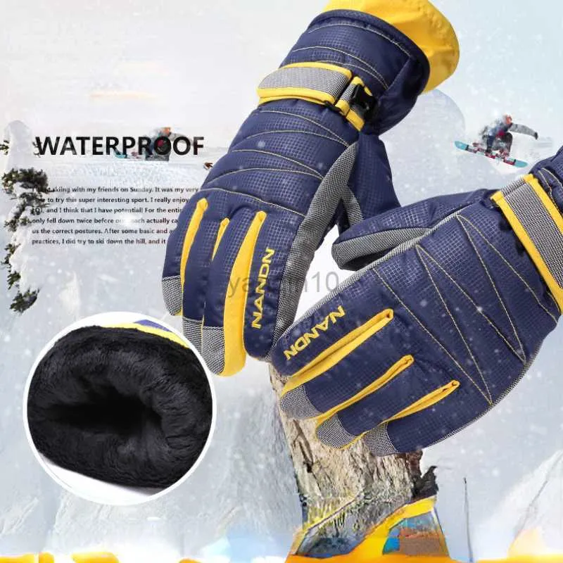 Skidhandskar koreanska skidhandskar som rider vattentät vindtät varma vinterhandskar förtjockad kallsäker anti-skid slitbeständiga snöhandskar HKD230727