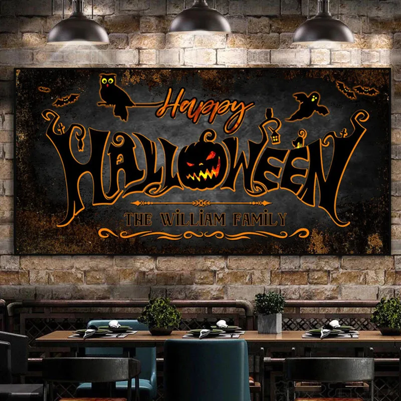 Other Event Party Supplies Happy Halloween Pumpkin Canvas Poster and Print Owl Modern Festival Decorative Painting Gift Wall Art Picture Room Home Decor 230726