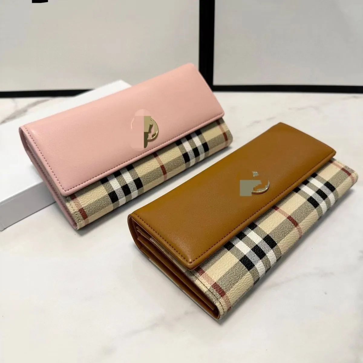 Fashion Classic Men's and Women's Multi-Layer Clip Wallet Simple Designer High-End Women's Wallet Kreditkortsklipplåda Kortpåse