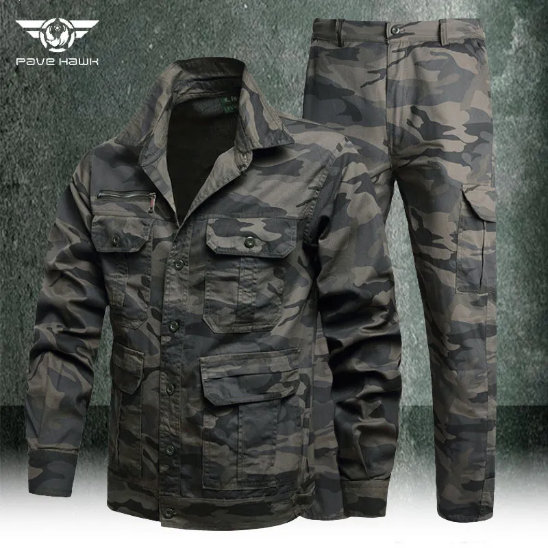 Men's Tracksuits Summer Camouflage Suit Thin Hunting shirts Jacket and cargo Trousers Tactical Military Cotton Breathable Multi Pocket 230726