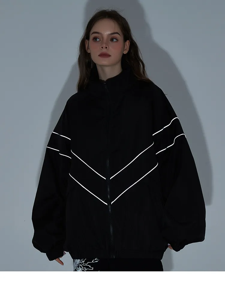 DHgate.com:Mens Reflective Striped Windbreaker Jacket, Hip DHgate.com:Mens Reflective Striped Windbreaker Jacket, Hip