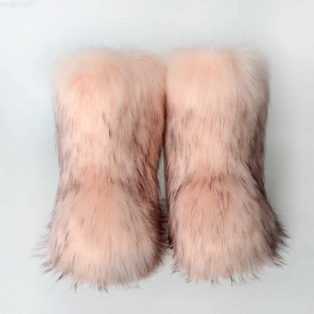 Mink top fur boots