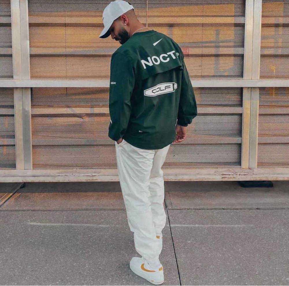 Hoodies masculinos versão americana nocta Golf co branded draw respirável secagem rápida lazer esportes camiseta manga comprida em torno do pescoço verão roupas de corrida soltas