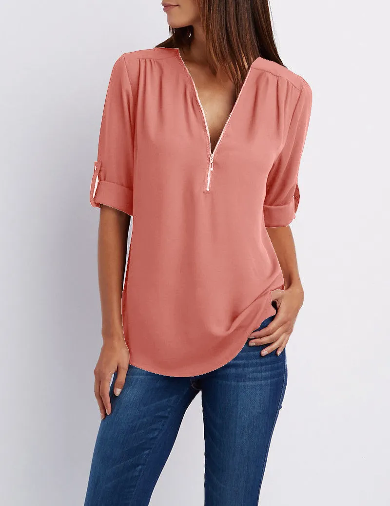 Camisa chiffon feminina 2025