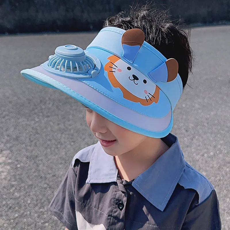 CAPS HATS Kids Fan Sun Hatts Summer UV Protect Sun Hat With Fan Outdoor Cooling Fan Hat USB Laddningsbar fläkt tom Top Baseball Tennis Hat 230726