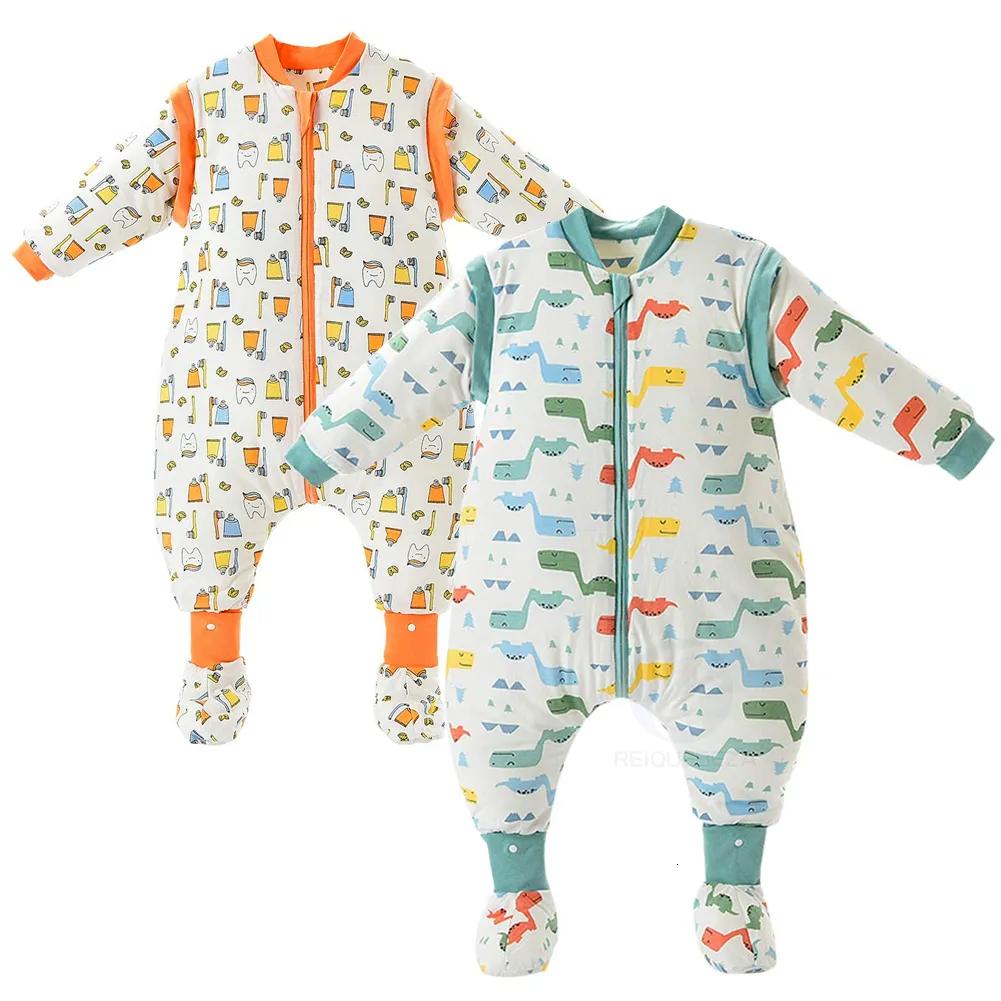 Sacos de dormir 2.5 3.5 TOG Saco de dormir para bebé con pierna Grueso Cálido Extraíble Saco de manga larga para niño pequeño Ropa de niña Ropa de cama Manta 230726