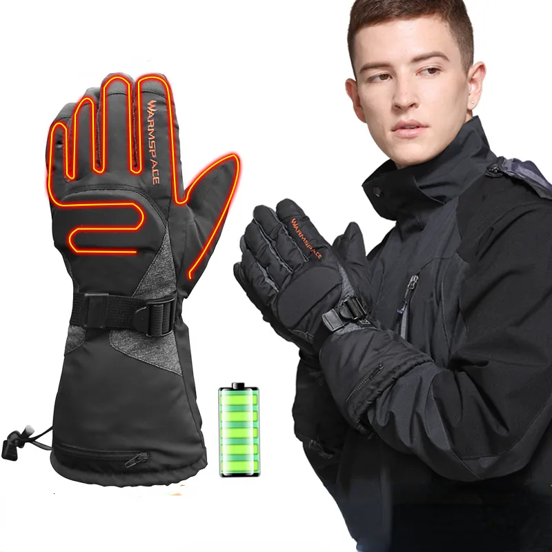 Ski Gloves Winter Intelligent Temperature Regulating Electric USB Charging Five Finger Touch Screen Hand Warmer 230726