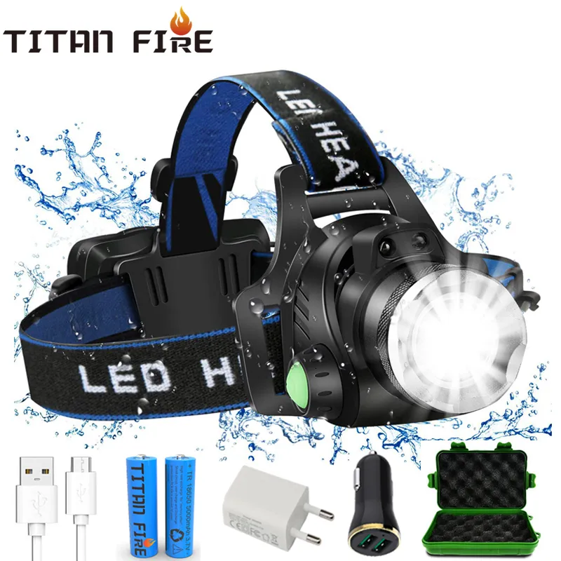 Strålkastare T20 TL900 LED -strålkastare USB -uppladdningsbar IR Rörelsessensor strålkastare Front Light Control Waterproof ficklampe Fiske Camping 230727